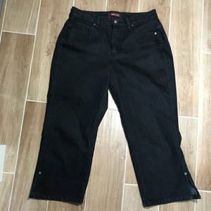 Lee riveted black crop split cuff jeans size 12M